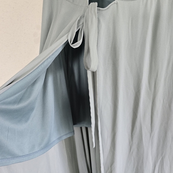 Show Me Your Mumu Maxi Dress Womens Sz M Blue Noelle Flutter Wrap Short Sleeve - Picture 7 of 11